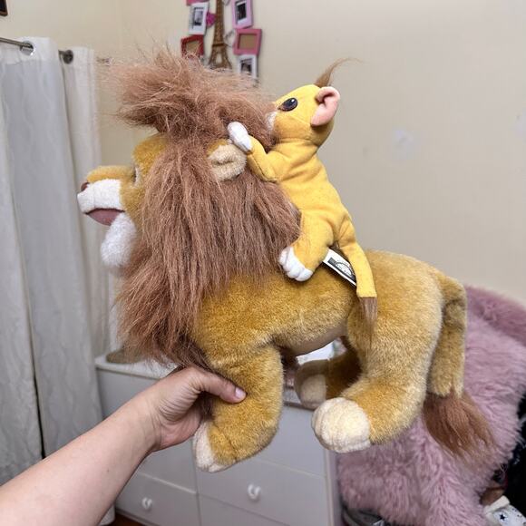 RARE VINTAGE MATTEL 1993 THE LION KING  MUFASA AND SON 14"‎ DISNEY PLUSH SIMBA - Picture 6 of 16